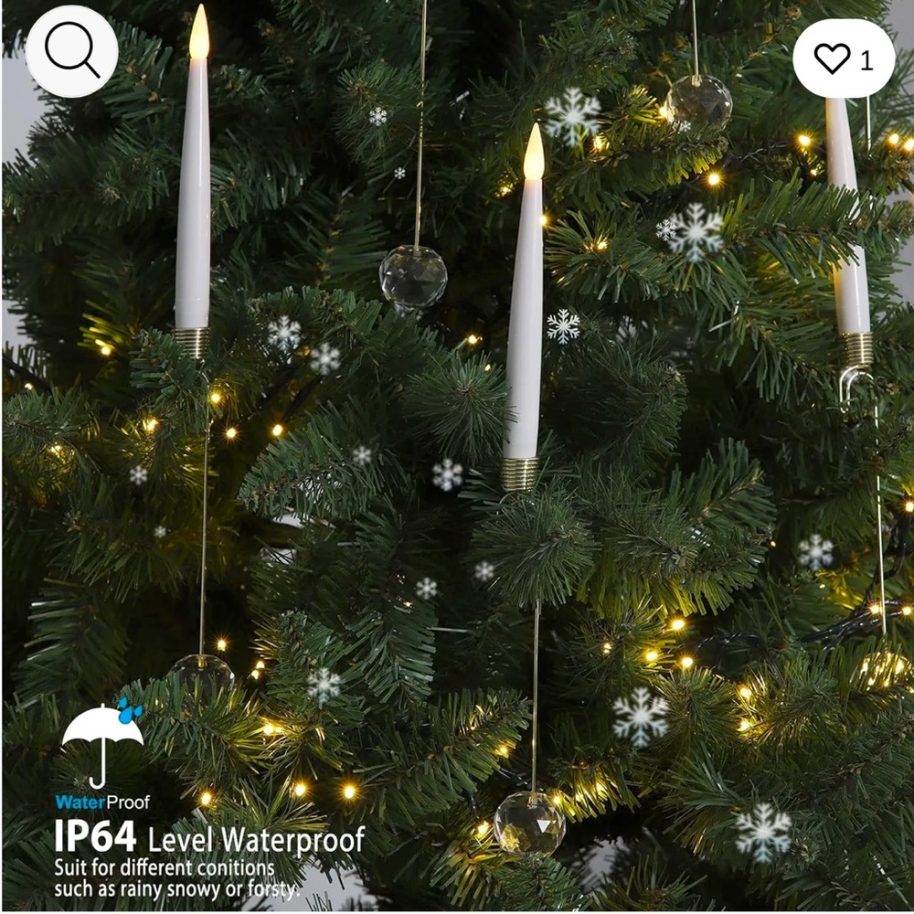 NIB twelve (12) flameless Christmas tree candles with dangling snowflakes ❄️ - Picture 3 of 13